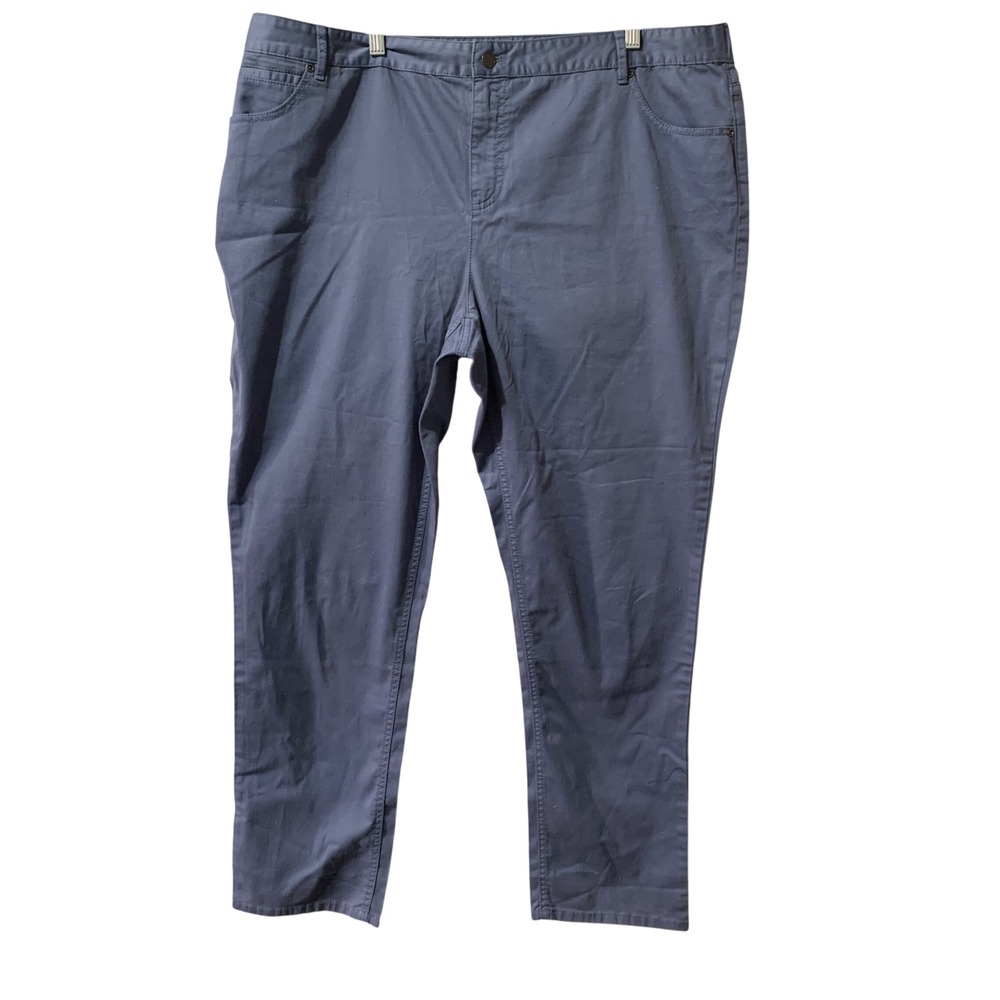 J. Jill Slim Leg Pants Womens 20 Blue Stretch Cotton Lycra Five Pocket Casual
